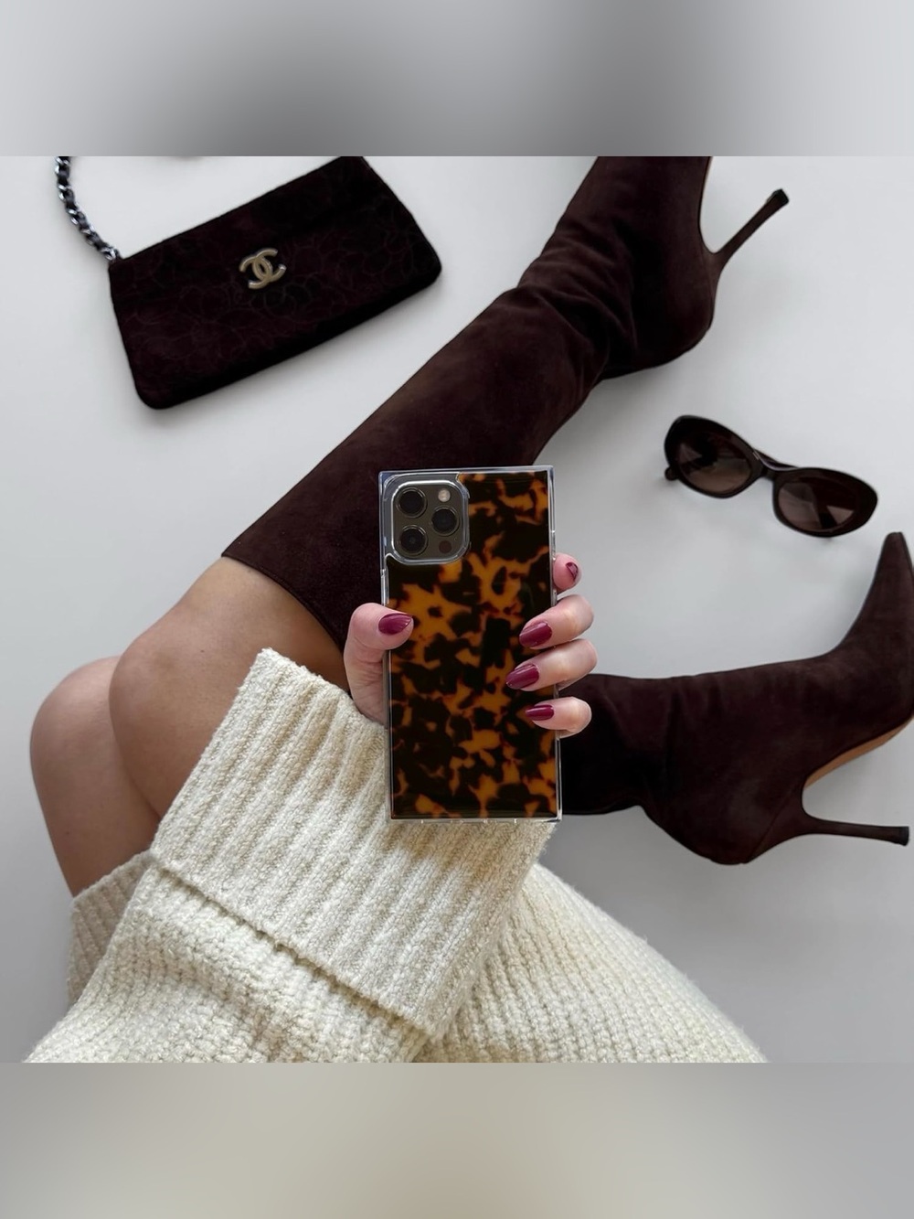 FLAUNT Official Square Protective Case iPhone 16 Pro Max Tortoise